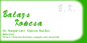 balazs kopcsa business card